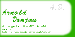 arnold domjan business card